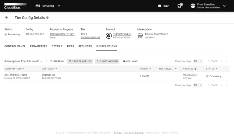 Tier Config Interface - CloudBlue Connect