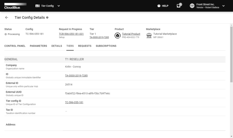 Tier Config Interface - CloudBlue Connect