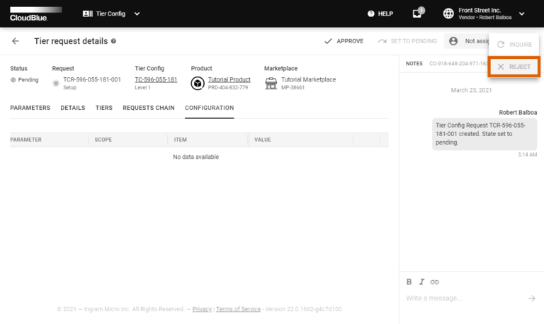 Tier Config Interface - CloudBlue Connect