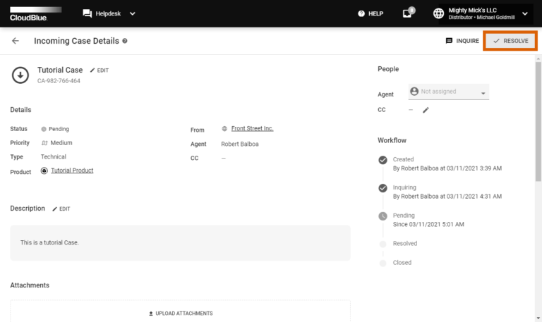 Helpdesk Interface - CloudBlue Connect