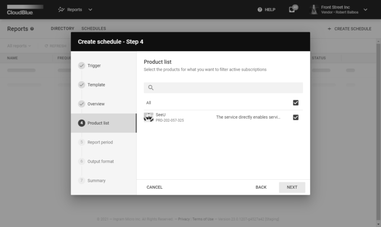 Reports Interface - CloudBlue Connect