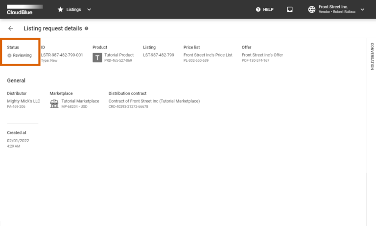 Listings Interface - CloudBlue Connect