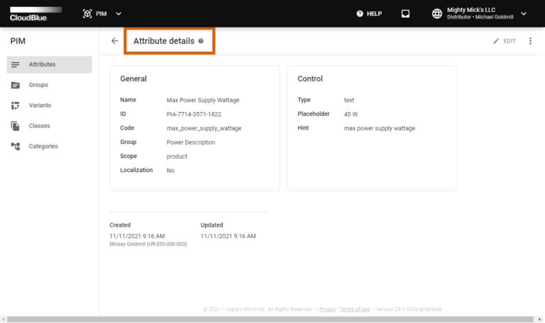 PIM Interface - CloudBlue Connect