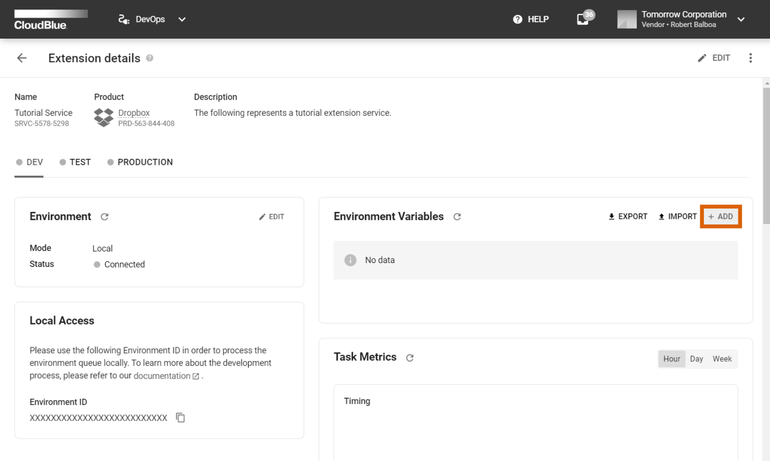 DevOps Interface - CloudBlue Connect