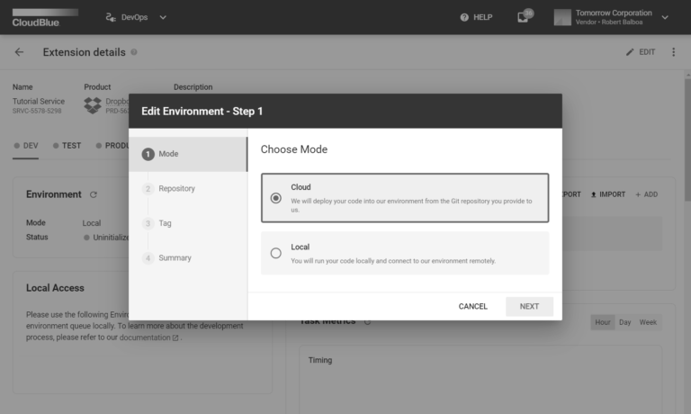 DevOps Interface - CloudBlue Connect