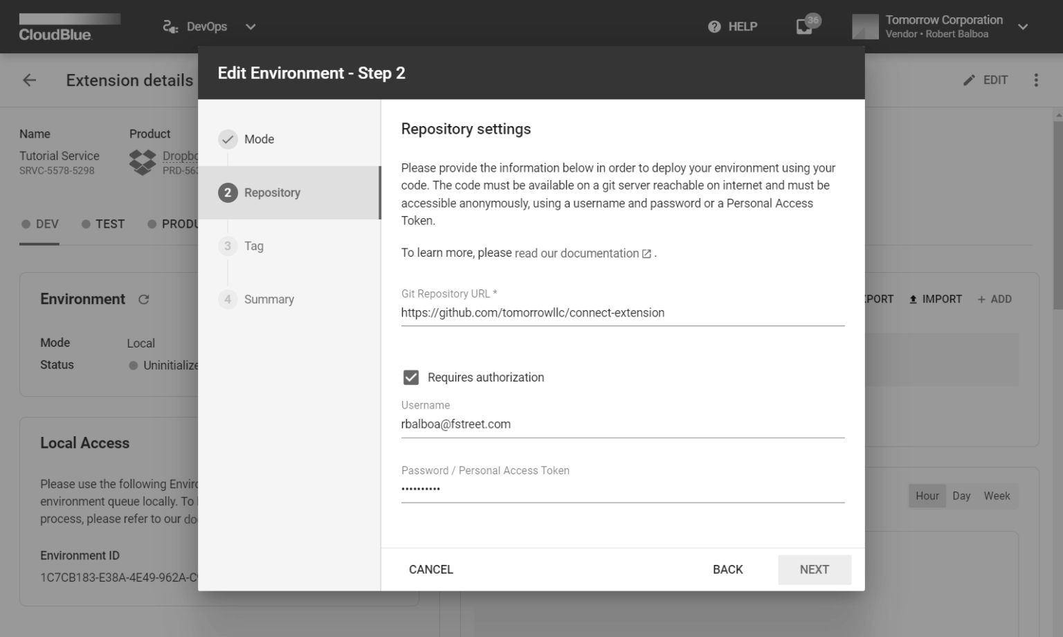 DevOps Interface - CloudBlue Connect
