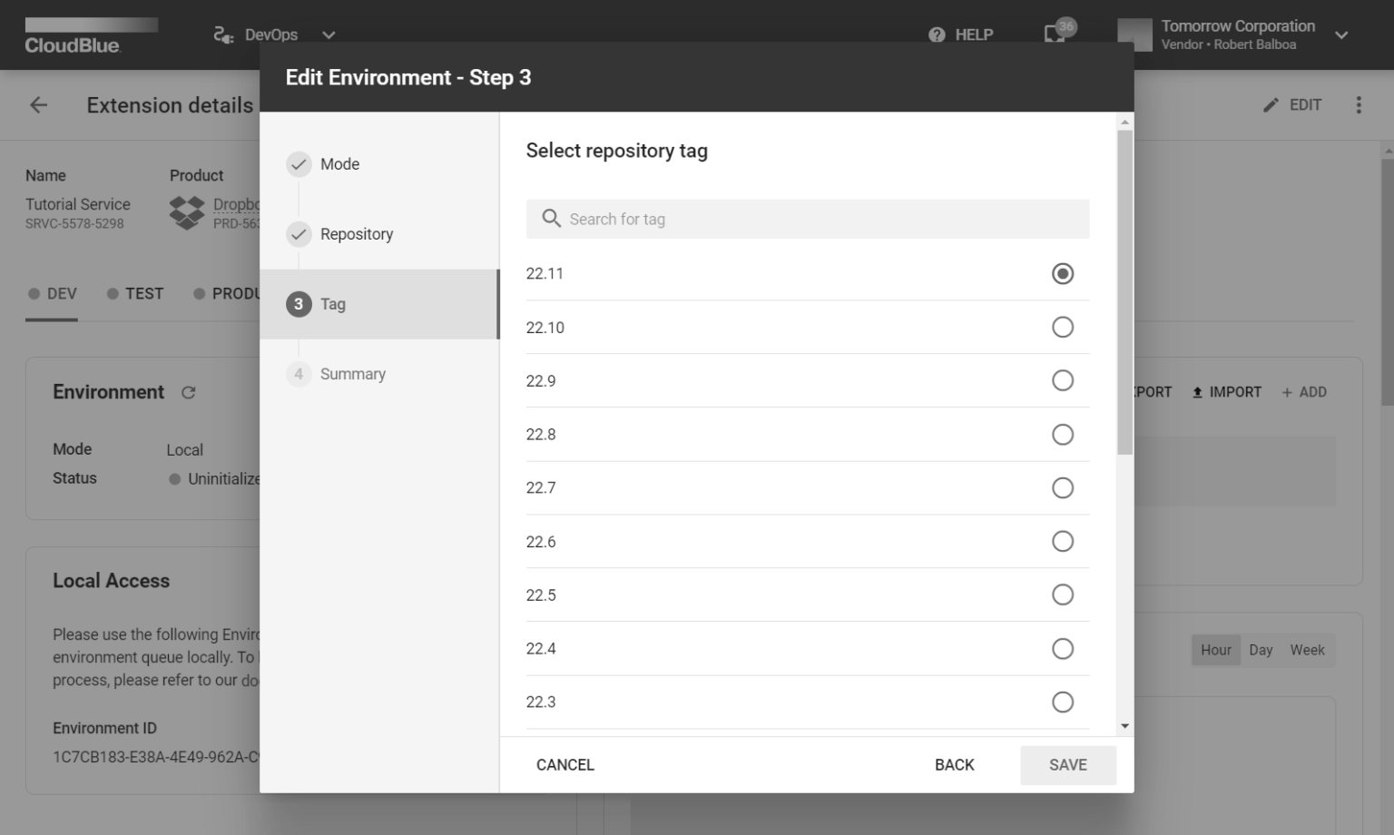DevOps Interface - CloudBlue Connect