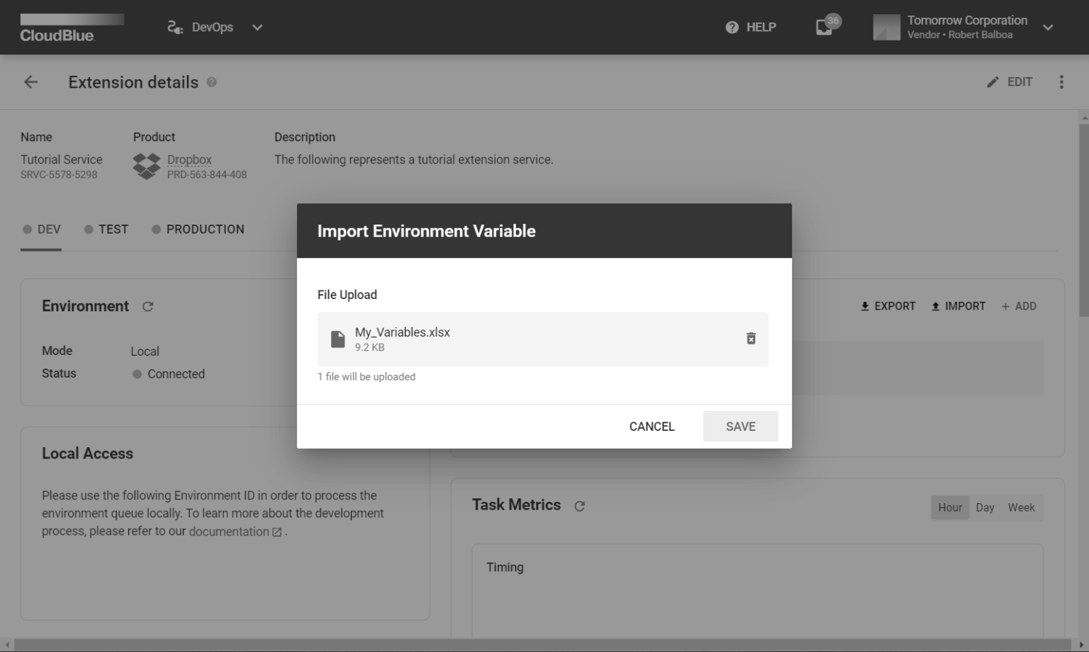 DevOps Interface - CloudBlue Connect