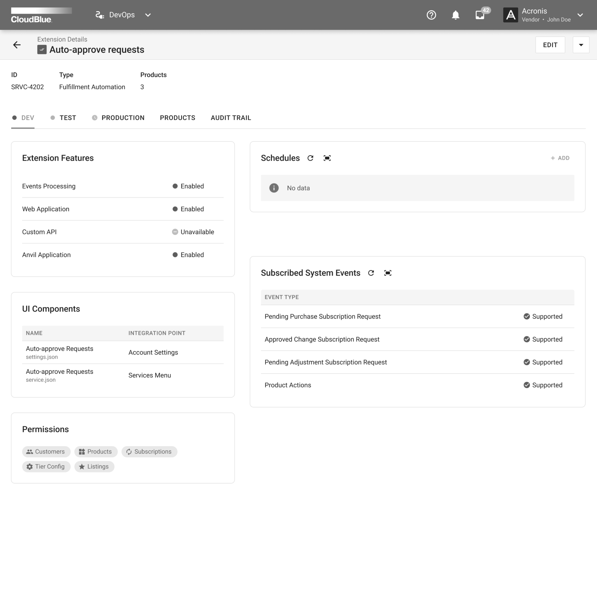 DevOps Interface - CloudBlue Connect