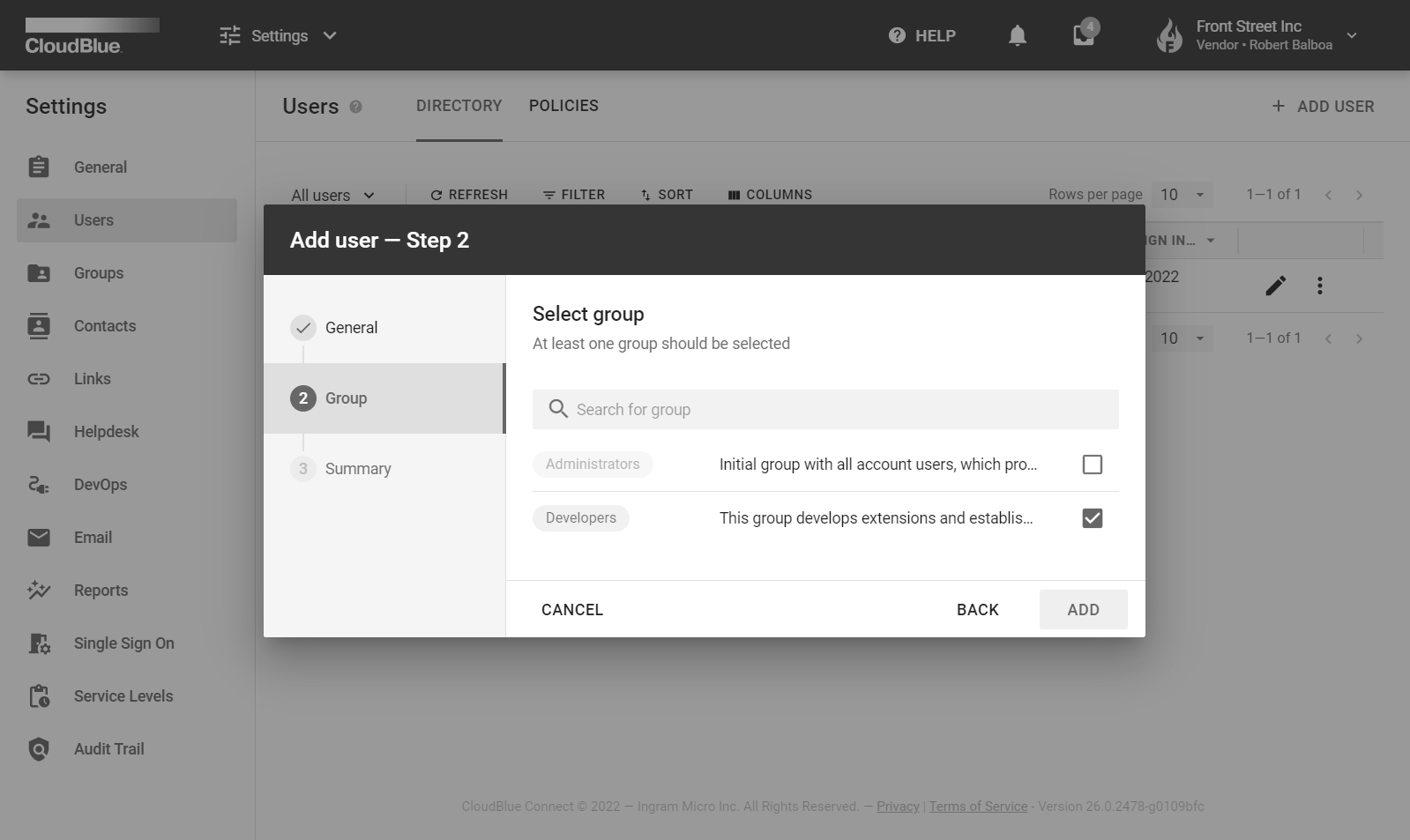 Users - CloudBlue Connect
