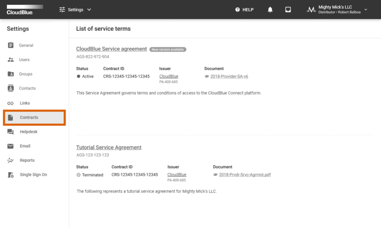 Contracts - CloudBlue Connect
